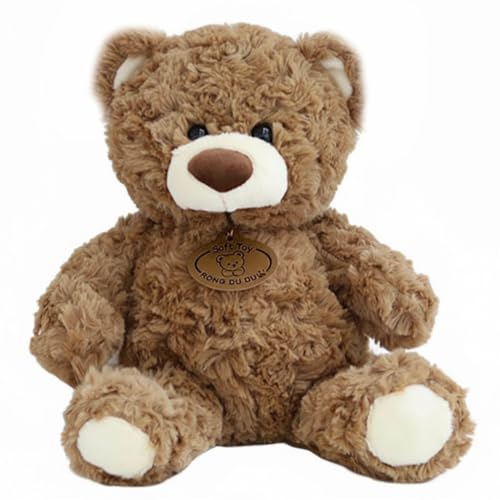 BIUBIULOVE 10Inch Teddy Bear Stuffed Animal, Soft Stuffed Teddy Bear Plush Toy, Birthday Xmas Gifts for Kids Baby (Dark Brown)