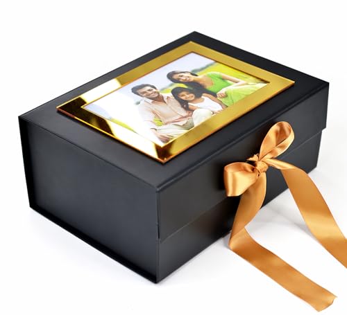 Image of RBS- Gift Box for Packing (23 x 16 x 10 cm) Premium Gift Box Empty (1 Pack) Multipurpose Hamper Boxes for Empty Elegant Gift Boxes for Birthday Holds Upto 5kg (Gold Frame)