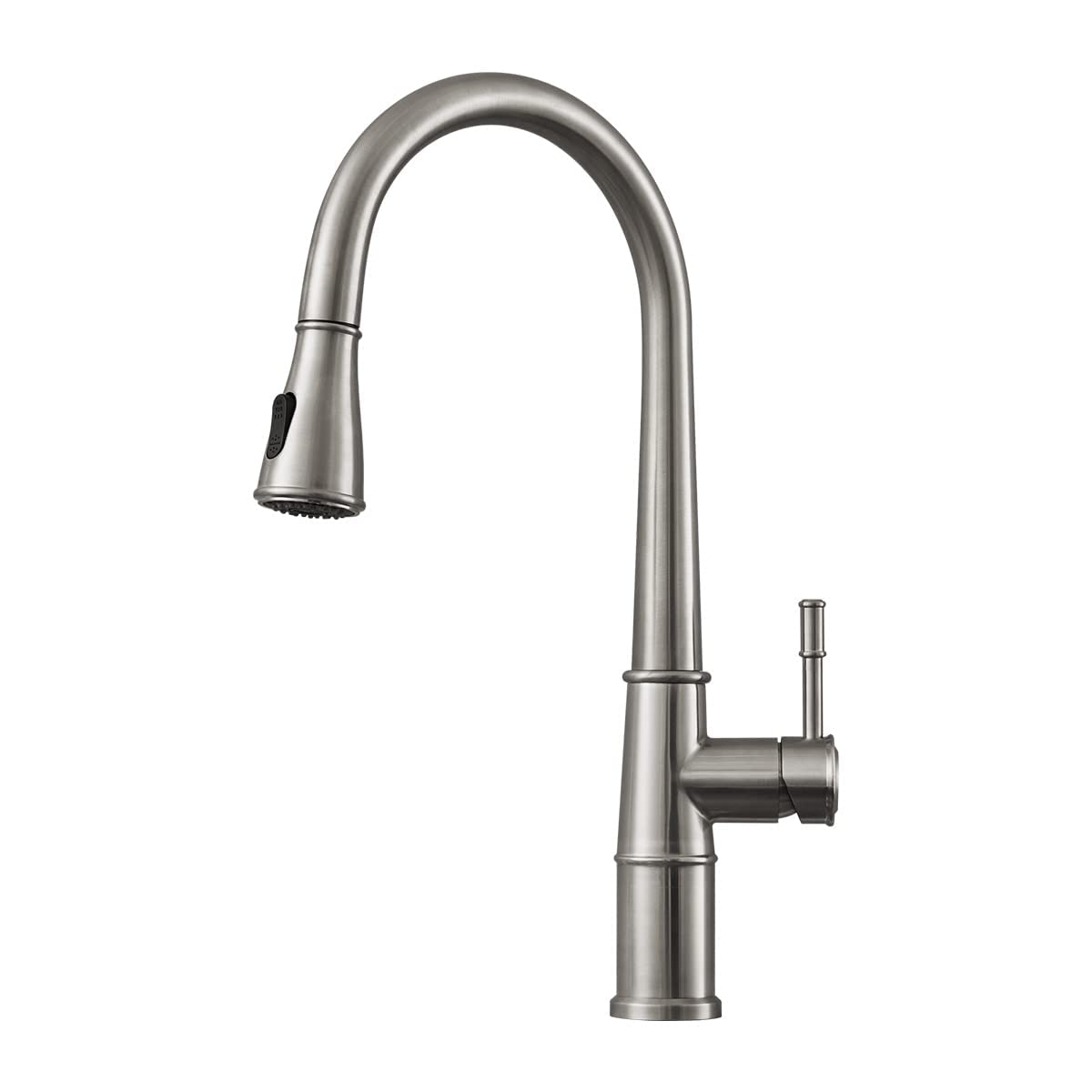 Grifo de cocina de arco alto en níquel cepillado y acabado profesional