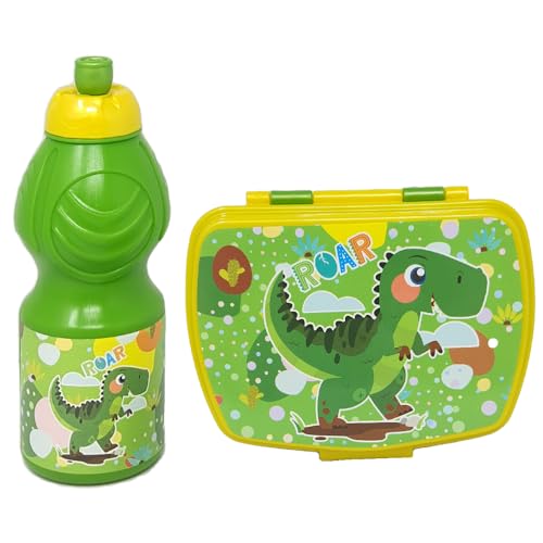 CARTOON Set Dinosauri Borraccia Sport + PORTAMERENDA BPA Free - PORBOR/DIN