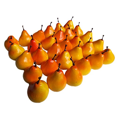 Lorigun 30Pcs Artificial Lifelike Simulation 1.3" Mini Pears Fake Fruits Photography Props Model #TOP9