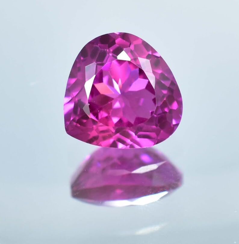 Saphir rose naturel pour la fabrication de bijoux, gemme cœur 13mm DIY