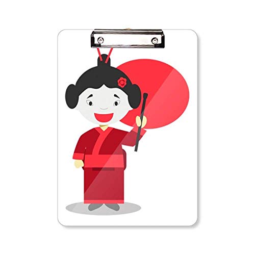 Bloc-notes A4 avec porte-bloc rigide japonais blanc rouge et pince
