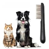 Electric Pet Comb for Fleas and Lice Removal - Rechargeable Metal Comb Safely Removes Floating Hair from Dogs, Cats, Rabbits with Long or Short Hair