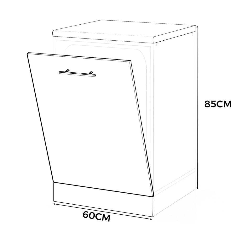 Front Do Zabudowy Zmywarki 60cm Szafka Kuchenna Spremium Czarny Połysk