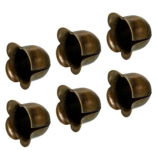MECCANIXITY Pull Cord Tassels Window Blind Extender Chain Drop Knobs Pull Ends Flower Type Bronze, for Curtain Blinds Shades Light Ceiling Fan Switch, Pack of 6
