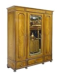 ANTIKER KLEIDERSCHRANK - Antiker Kleiderschrank um 1920 mit Spiegel mit Facettenschliff, Kleiderstangen, Einlegeböden und 3 Schubladen