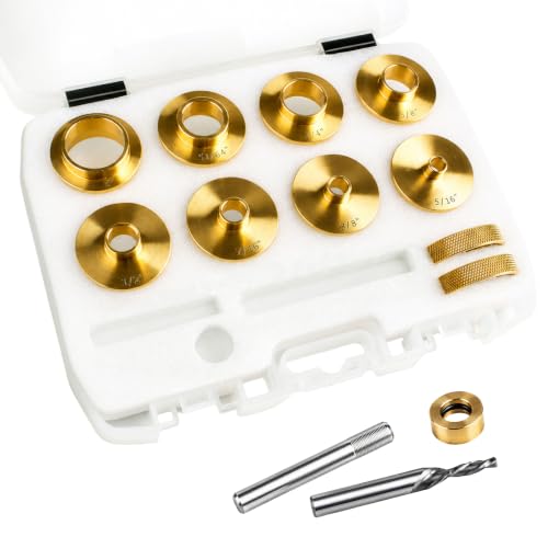 O'SKOOL Router Bushing Set with Brass Guides & Inlay Kit, 13-Piece, RTA017