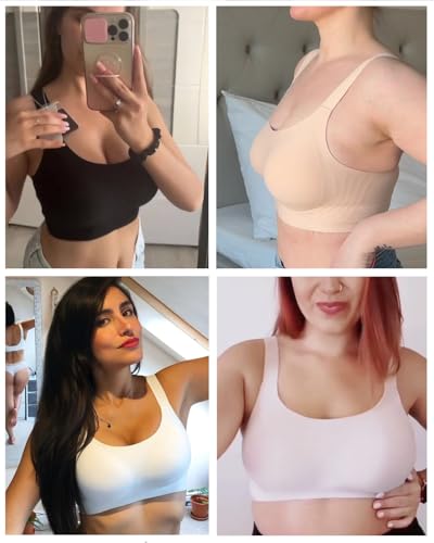 Padded Bra Comfortable Back Fat Smoothing Full Coverage Wireless Support Bra No Underwire Seamless Bralette2