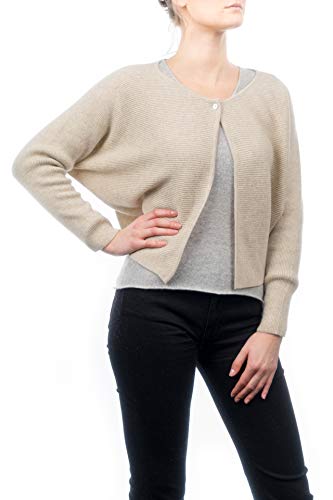 Dalle Piane Cashmere - Cardigan 100% Cashmere - Made in Italy - Women, Color: Beige, Size: One Size