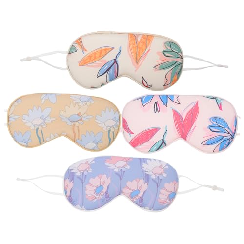 GARVALON 4個 イミテーションシルクアイ ofc のそみ eye mask shadrow シェーティング しなやかな目隠し スリーピング 目の しなやかなアイカバー