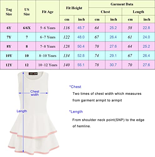Girls Tennis Golf Dress Outfit Kids Tennis Shorts Skirt And Sleeveless Tank Top Sports Clothes Set(M, Ivory) #TOP5