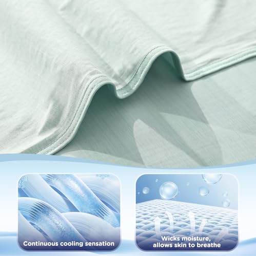 Image of Luxear Cooling Blanket for Summer Throw Arc-Chill 3.0, 150x200cm,Green | Keep Cool For Sofa Bed, Comfort Soft Lightweight Nap Fabric Breathable Adult Baby Children Pet Dog Queen Size