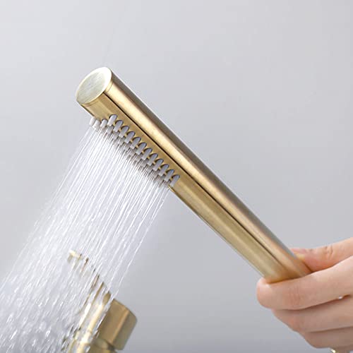 Mélangeur de douche de bain moderne double commande avec douchette à main ergonomique - 4