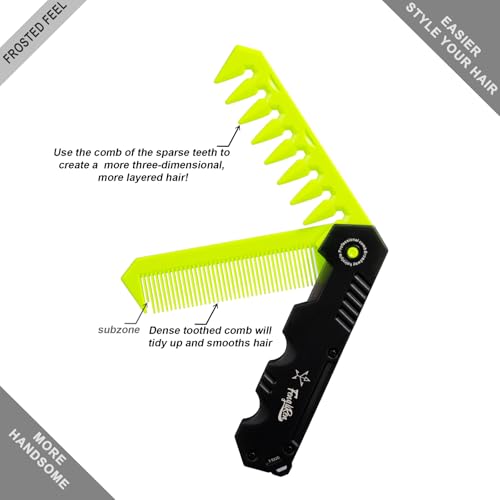 Peine plegable 2 en 1 portátil para cabello verde miniatura 3