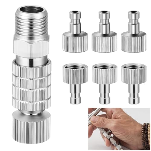 Ensemble D'adaptateur D'aérographe, 7 pièces de Raccord Rapide pour Aérographe, Adaptateur de Déconnexion Airbrush, Raccords à Aérographe de Connexion...