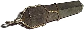 Pyrite, or Iron Pyrite, Also Known as fool's Gold Point Crystal Healing gemstone wire wrapped Cut Point Pendant with Bail ...