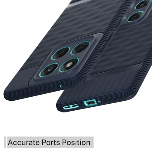 Image of Pikkme Back Cover for Motorola Moto Edge 60 5G / Motorola Moto Edge 60 Fusion 5G Soft Grip 3D Hexa Cube Texture Silicone Bumper Case (Blue)