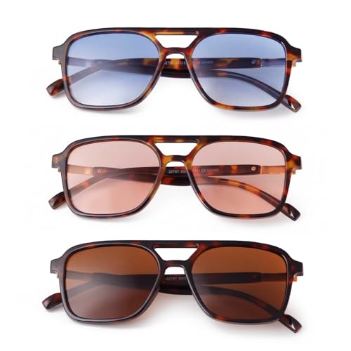 Retro Aviator Sunglasses for Women Men Trendy Square Womens Shades Lightweight Fashion Sun Glassses2