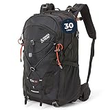 Terra Peak Wanderrucksack 30L Damen Herren Flex 30 & Erwachsene schwarz mittel - Trekking-Rucksack ergonomisch - Outdoor Daypack wasserdicht - Wander- leicht mit Rückenbelüftung zum Wandern