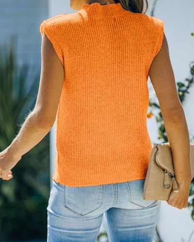 Image of Elitechoice Women's Sleeveless Sweater Vest Summer Mock Neck Casual Pullover Lightweight Tops 2025