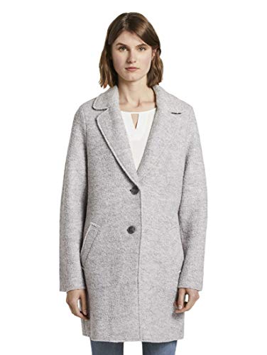 TOM TAILOR Damen Leichter Wintermantel Jacke, 24050-mid Grey Melange, L