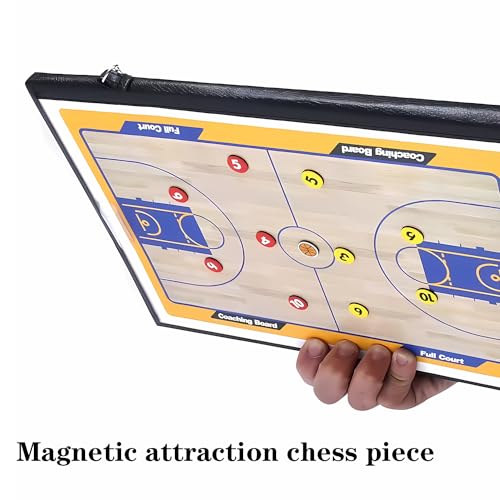Basketball Coaching Board Premium Tactical Clipboard Two Sides with Full & Half Court Marker Board Portable Strategy Board with Dry Erase, Marker Pen and Foldable and Portable Basketball Tactics Board - Image 3