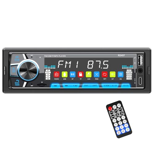 RDS Autoradio Bluetooth, CENXINY Poste Radio Voiture Bluetooth avec Port de Charge Type-C3A, FM/AM Autoradio 1DIN avec icônes de Fonction à l'écran, entrée...