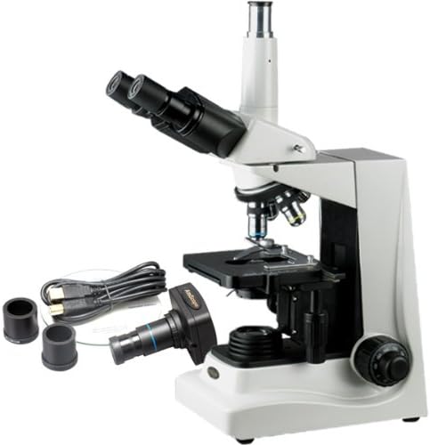 Miniatura 1 de AmScope t680a-9m Digital Profesional trinocular microscopio compuesto, 40x -1600X Ampliación, WF10x y Wf16X Oculares, 5DIN acromático objetivos,