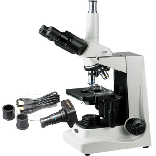 Amscope T680A-9M Digital Professional Trinocular Compound Microscope, 40X-1600X Magnification, Wf10X And Wf16X Eyepieces, 5 Din Achromatic Objectives, Brightfield, Kohler Condenser, Double-Layer Mechanical Stage, Includes 9Mp Camera With Reduction Lens And Software #TOP19