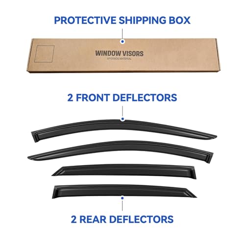 Image of Window Visors Rain Guards Shield for 2021 2022 2023 2024 2025 2026 Hyundai Elantra, Out-Channel Window Vent Wind Deflectors Visors Shades for 21-26 Elantra