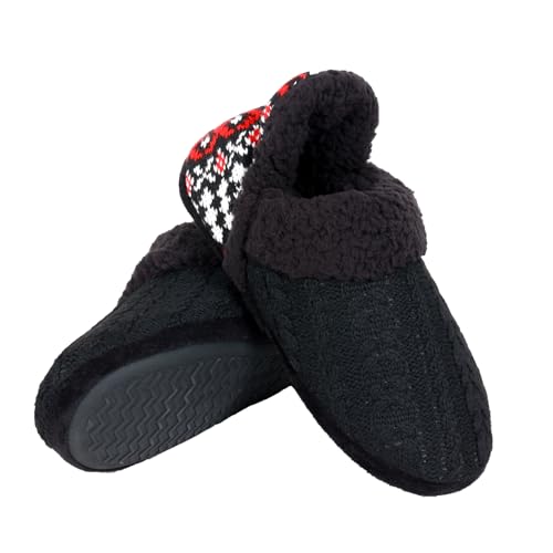 Women’s Slippers House Shoes Cozy Slipper with Warm Faux Fur Collar Winter Warm Knit Slip-on Slippers Indoor Bedroom for Womens4