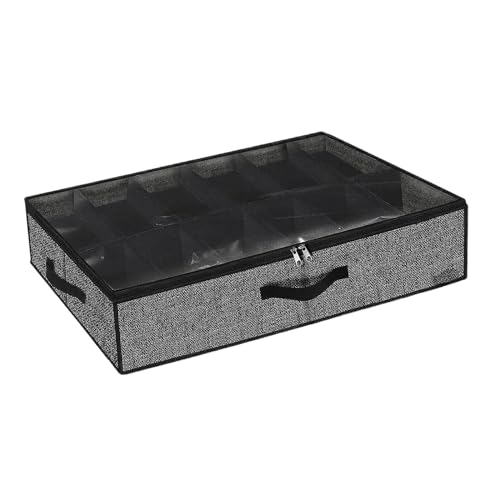 PETSOLA Organizador de Zapatos Bajo La Cama Caja Plegable Almacenamiento para Botas Compartimento Individual Bolsa de Calzado Tapa Transparente Material No Te