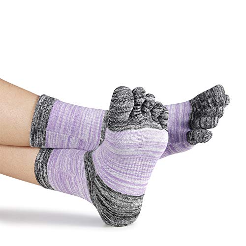 Meaiguo Women's Toe Socks For Running Five Finger Socks With Cotton Athletic 4 Pairs #TOP4