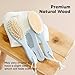 Baby Hair Brush Set for Newborns - Soft Goat Bristle Wooden Baby Brush and Comb Set Newborn Grooming Kit for Cradle Cap, Durable & Gentle, Boy, Girl Infant Essentials Care Kit (Regular, Frost)