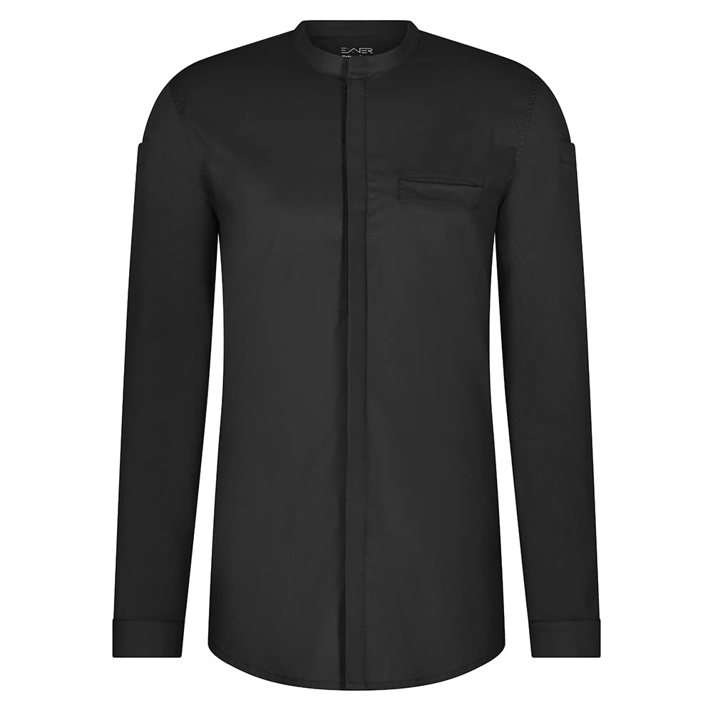 EXNER Funktions-Jacke, Kochjacke, Slim fit Stretch, Langarm, Baumwoll-Mischgewebe mit Polo-Piqué, lieferbar in Weiss, schwarz, grau und blau