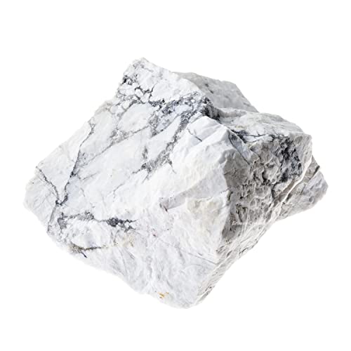 White Howlite Raw Crystals, Large 1.25-2.0" Healing Crystals Natural Rough Stones Crystal for Tumbling, Cabbing, Fountain Rocks, Decoration, Polishing, Wire Wrapping, Wicca & Reiki