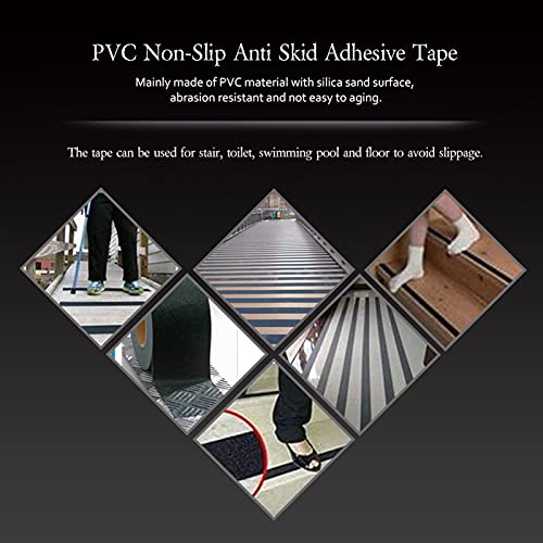 Stair Step Tape,Colorful 5M×5cm PVC Non?Slip Anti Skid Adhesive Tape for Stair Step Floor Safety Decoration(Grey)