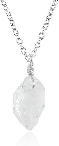 Miniatura 35 de Raw Gemstone Necklace Birthstones 1 Silver