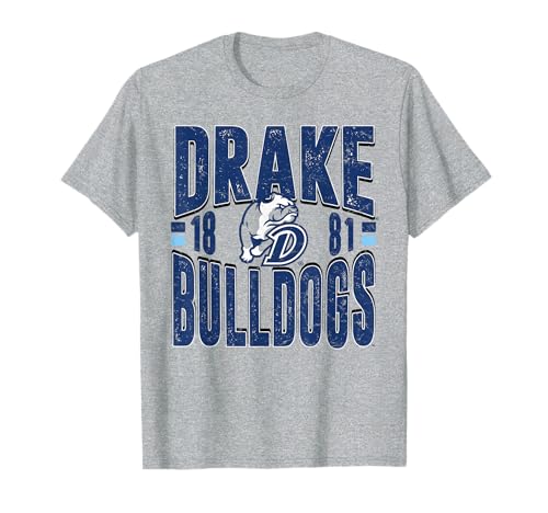 Drake Bulldogs Vintage 90's Retro Gray Officially Licensed T-Shirt
