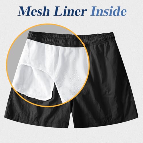 Lzzidou Mens Swim Trunks 5 Inch with Mesh Lining Quick Dry Bathing Suit Board Shorts Swimsuit2