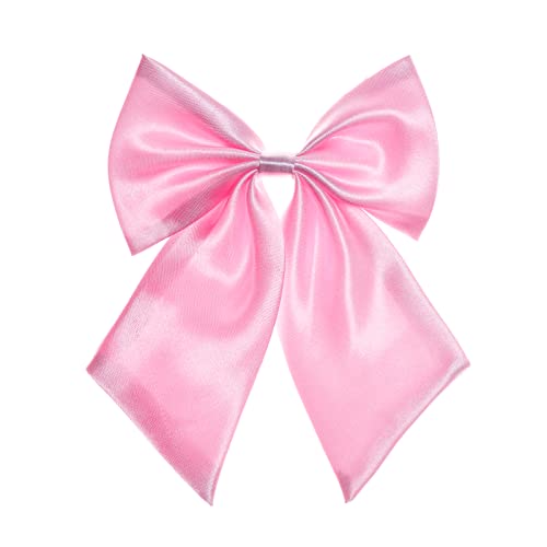 Ladies Adjustable Pre tied Bowtie - Solid Color Bow Ties for Women ( Pink
