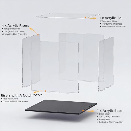 Acrylic Display Case Clear Collectible Display Box for Miniture House, Dustproof Acrylic Showcase, Easy Self Assembly Storage Cases for Action Figures and Art Figurine, 11 x 9 x 11 inch by ANMAYNICE - Used condition - Image 5