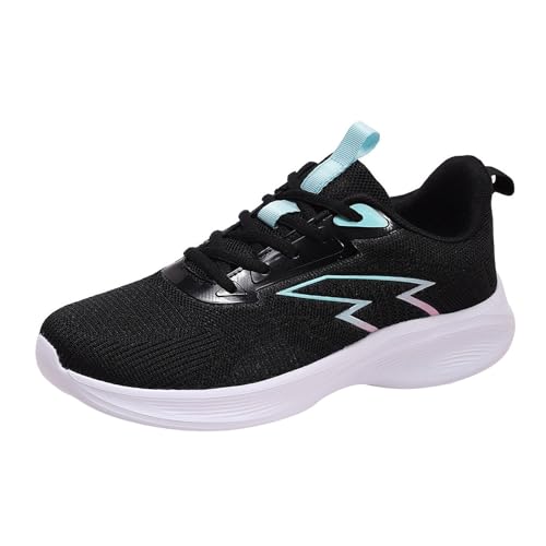 Genérico Zapatos con Cordones para Caminar Fitness Zapatos Zapatos de Mujer, Zapatos Casuales, de Verano, Zapatos Casuales de con tacón Transpirable y Hueco Zapatillas Running Mujer (Black, 42)