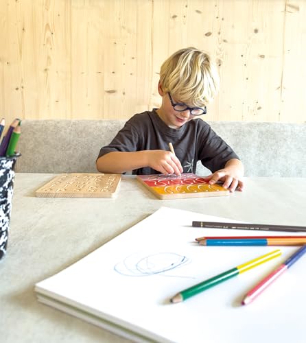 small foot Schreibtafel-Set „Educate“ aus Holz, Schreiben Lernen mit Schwungübungen, für Kinder ab 5 Jahren, 12560