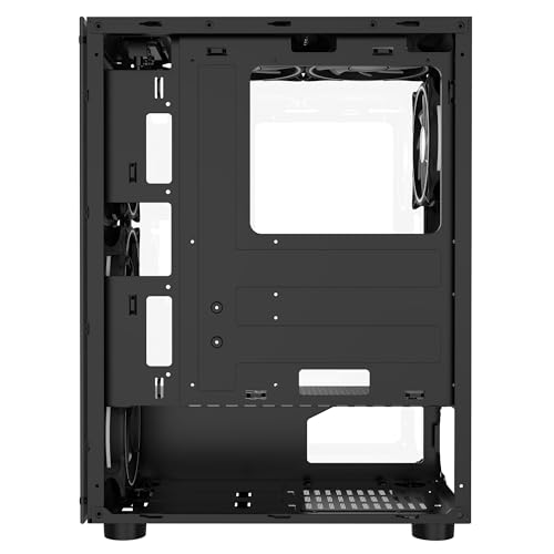 CiT Mirage Black Mid-Tower PC Gaming Case ATX with 2 x Tempered Glass Panels - 30% Tint Tempered Glass Side Window with 4 x Infinity 120mm ARGB Dual-Ring Fans & 6-Port Hub Included - Image 14