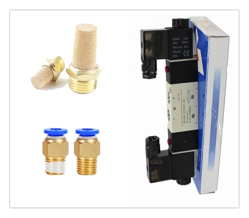Électrovanne pneumatique 4V230C-08 stop fuite air comprimé distributeur 5/3 220V