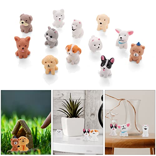 Cobee Hundefiguren Spielset - 12 Stück Realistische Mini-Welpenfiguren, handbemaltes Miniatur-Tierspielzeug-Set für Kuchendekoration, Geburtstagsgeschenk, Partygeschenk
