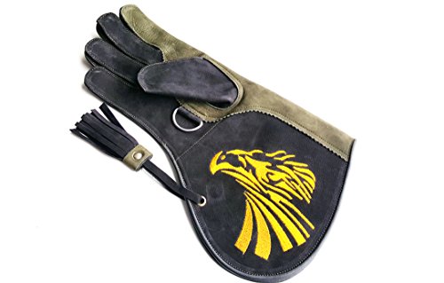 Guantes de cetrería de cuero nobuck y manejo de pájaros para mano derecha