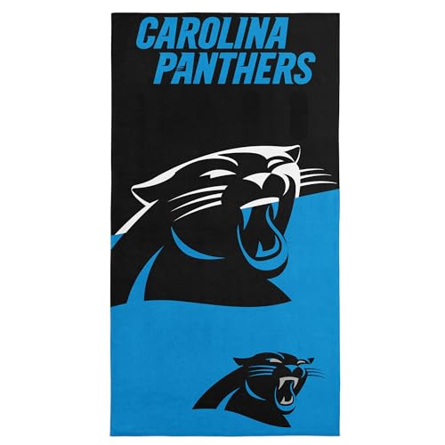 Image of Northwest NFL Carolina Panthers Microfiber Beach Towel, 30 x 60 Inches - Quick Dry, Sand Resistant, Lightweight, Highly Absorbent, Incisor Design